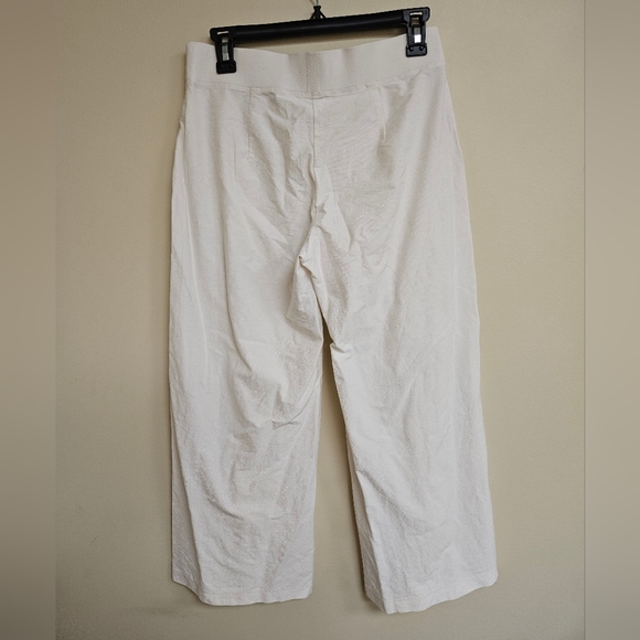 Eileen Fisher S Viscose Nylon Wide Leg White Pants Pull On - Picture 2 of 9